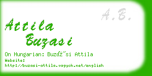 attila buzasi business card